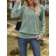 Colorful Solid Color Long Sleeves Loose Square-neck T-Shirts Tops