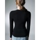 Asymmetric Buttoned Long Sleeves Skinny V-Neck T-Shirts Tops