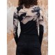 Long Sleeves Skinny Flower Print Mock Neck T-Shirts Tops