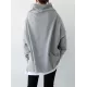 Urban Black&Gray High-Neck Long Sleeve Oversize T-Shirt