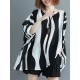 Original Chiffon Batwing Sleeves Striped Shirts Tops