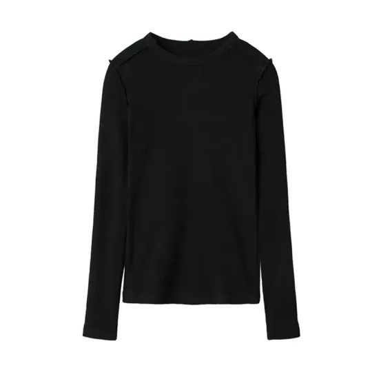 Simple Solid Color Round-Neck Long Sleeves T-Shirt