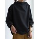 Casual Solid Color High-Neck Long Sleeves T-Shirt