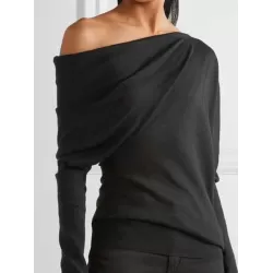 Urban Asymmetric One-Shoulder Long Sleeves T-Shirt Top