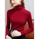 Simple 9 Colors High-Neck Long Sleeves T-Shirt Top