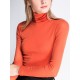 13 Colors High-Neck  Solid Color Long Sleeves T-Shirt Top