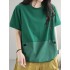 Split-Joint Loose Short Sleeves Round-Neck T-Shirts Tops