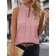 Solid Color Loose Sleeveless V-Neck Vest Top