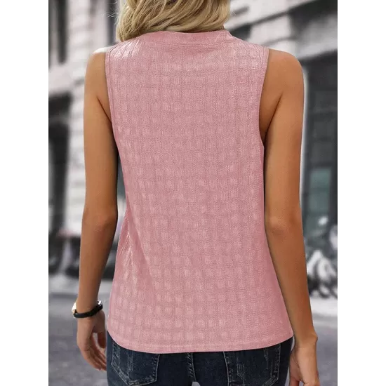 Solid Color Loose Sleeveless V-Neck Vest Top