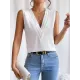 Layered Solid Color Loose Sleeveless V-Neck Vest Top