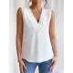 Layered Solid Color Loose Sleeveless V-Neck Vest Top