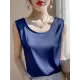 Solid Color Loose Sleeveless Round-Neck Vest Top