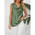 Solid Color Split-Joint Loose Sleeveless V-neck Vest Top