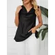 Solid Color Split-Joint Loose Sleeveless V-neck Vest Top