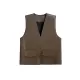 Buttoned Pockets Solid Color Loose Sleeveless V-neck Vest Outerwear