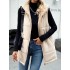 Loose Sleeveless Pockets Quilted Reversible Zipper Hooded Padded Vest Vest Outerwear