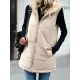 Loose Sleeveless Pockets Quilted Reversible Zipper Hooded Padded Vest Vest Outerwear