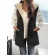 Loose Sleeveless Pockets Quilted Reversible Zipper Hooded Padded Vest Vest Outerwear