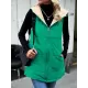 Loose Sleeveless Pockets Quilted Reversible Zipper Hooded Padded Vest Vest Outerwear