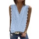 Original Lace Embroidered Solid Color Falbala Vest Top