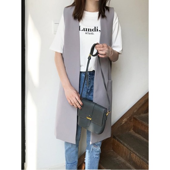 Casual Loose Long Split-Joint Sleeveless Vest