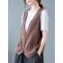 Simple Loose V-Neck Solid Color Vest