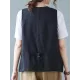 Simple Loose V-Neck Solid Color Vest