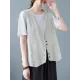 Simple Loose V-Neck Solid Color Vest