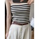 Simple Casual Striped Strapless Top