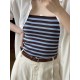 Simple Casual Striped Strapless Top