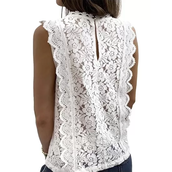 Original Lace Solid Color Loose Vest Top