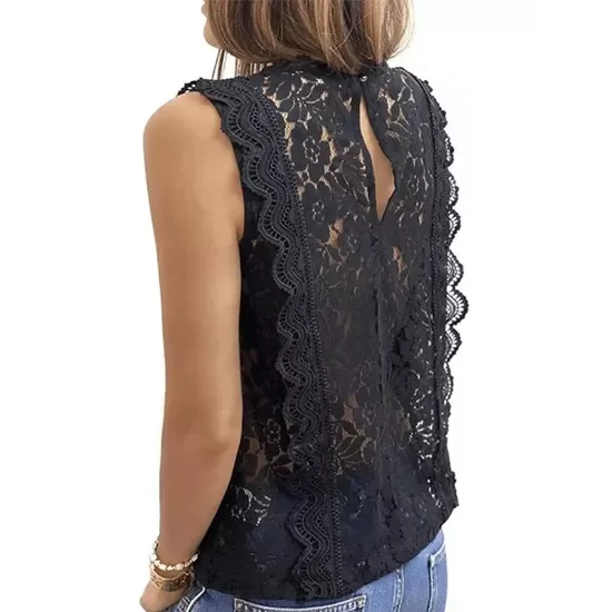 Original Lace Solid Color Loose Vest Top