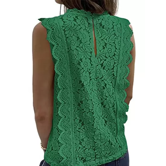 Original Lace Solid Color Loose Vest Top