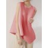 Simple Loose Sleeveless Pleated Asymmetric Solid Color Round-Neck Vest Top