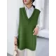 Trendy Sleeveless Split-Side Solid Color V-Neck Knitted Vest