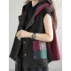 Artistic Retro Loose Denim Sleeveless Buttoned Contrast Color Hooded Vest Outerwear