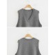 Casual Loose Sleeveless Solid Color V-Neck Sweater Vest Outerwear