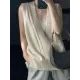 Casual Loose Knitting Sleeveless Solid Color V-Neck Vest Top