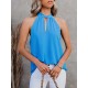 Stylish Selection Loose Solid Color Halter-Neck Vest Top