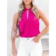 Stylish Selection Loose Solid Color Halter-Neck Vest Top