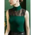 Stylish Selection Skinny Sleeveless Mesh Split-Joint Half Turtleneck Vest Top