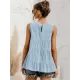 Casual Loose Sleeveless Split-Joint Solid Color Round-Neck Vest Top