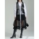 Gauze Jacquard Split-Joint Loose V-neck Vest Outerwear