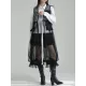 Gauze Jacquard Split-Joint Loose V-neck Vest Outerwear