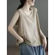 Solid Color Loose Sleeveless Round-neck Knitting Vest Top