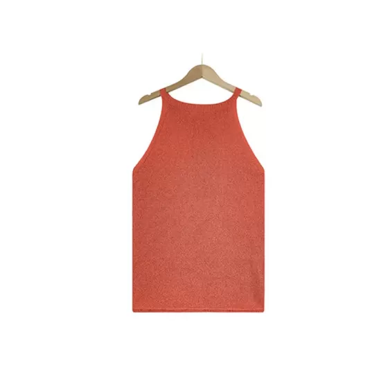 Solid Color Loose Halter-Neck Vest Top