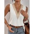 Split-Joint Loose Sleeveless V-Neck Vest Top Blouses