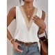 Split-Joint Loose Sleeveless V-Neck Vest Top Blouses