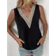 Split-Joint Loose Sleeveless V-Neck Vest Top Blouses