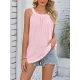 Hollow Solid Color Loose Sleeveless Round-Neck Vest Top